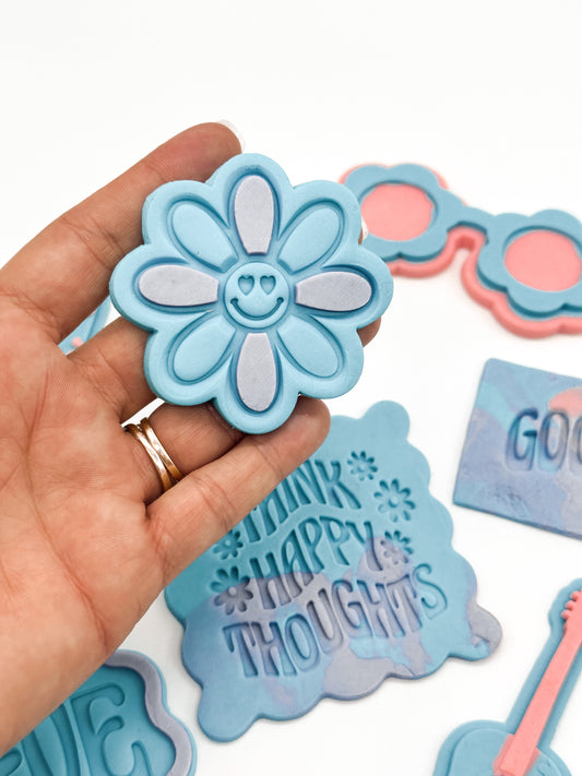 Groovy Smile Flower Cookie Stamp and Cutter