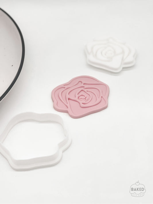 Rose Petal 'Burst' Cookie Stamp and Cutter