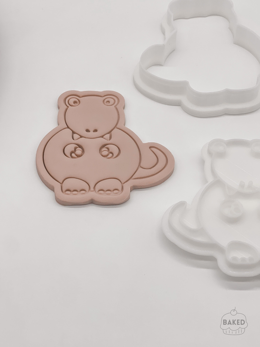 Baby T-Rex Cookie Stamp and Cutter