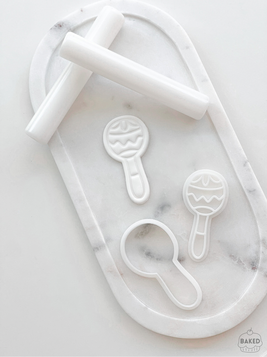 Baby Rattle Cookie Stamp and Cutter