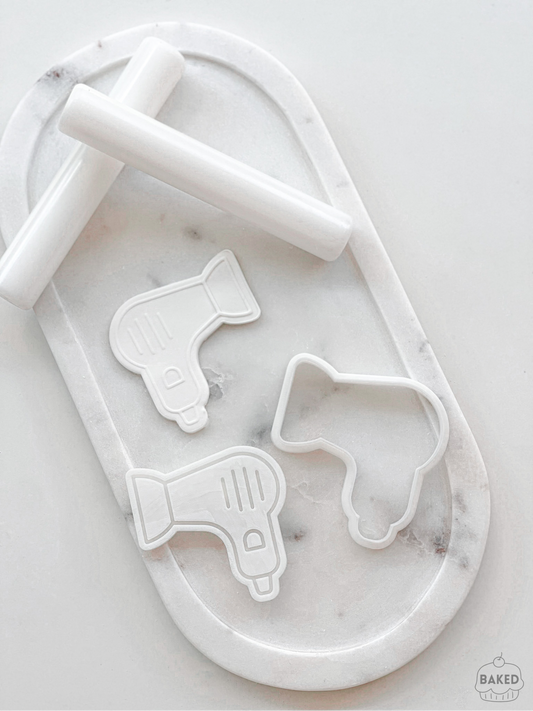 Hair Dryer Cookie Stamp and Cutter