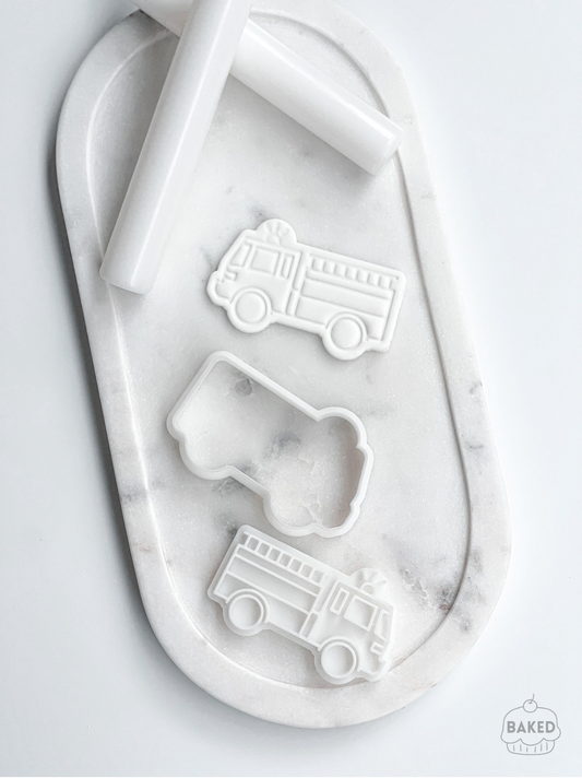 Fire Truck Cookie Stamp and Cutter