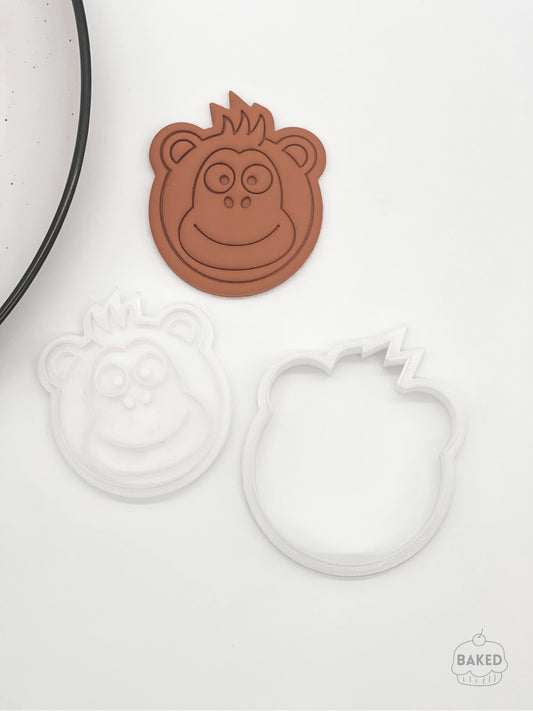 Monkey Face Cookie Stamp and Cutter