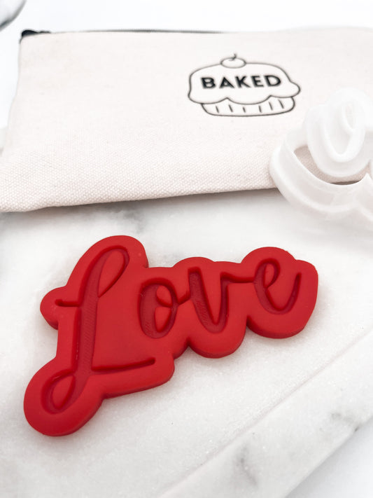 Love Text Cookie Stamp and Cutter
