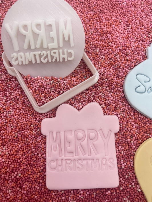 Merry Christmas Funky Cookie Stamp