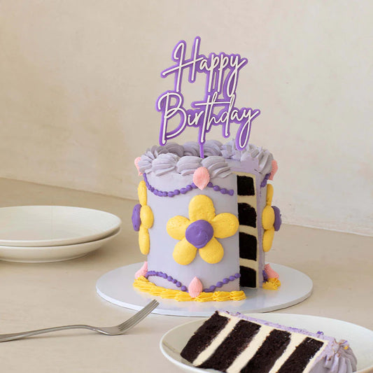 Happy Birthday Topper by Cake & Candle - Purple