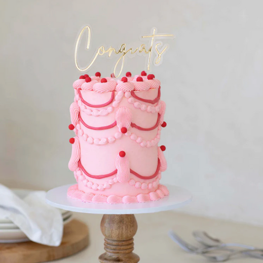 Congrats Topper by Cake & Candle - Gold/Clear