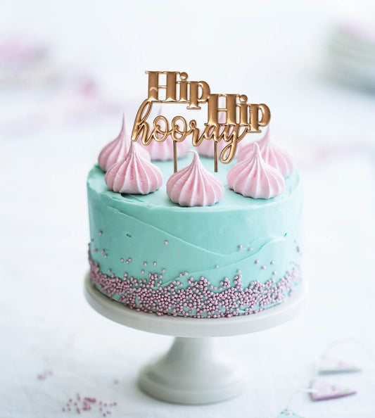 Hip Hip Hooray Rose Gold Plated Topper by Sugar Crafty